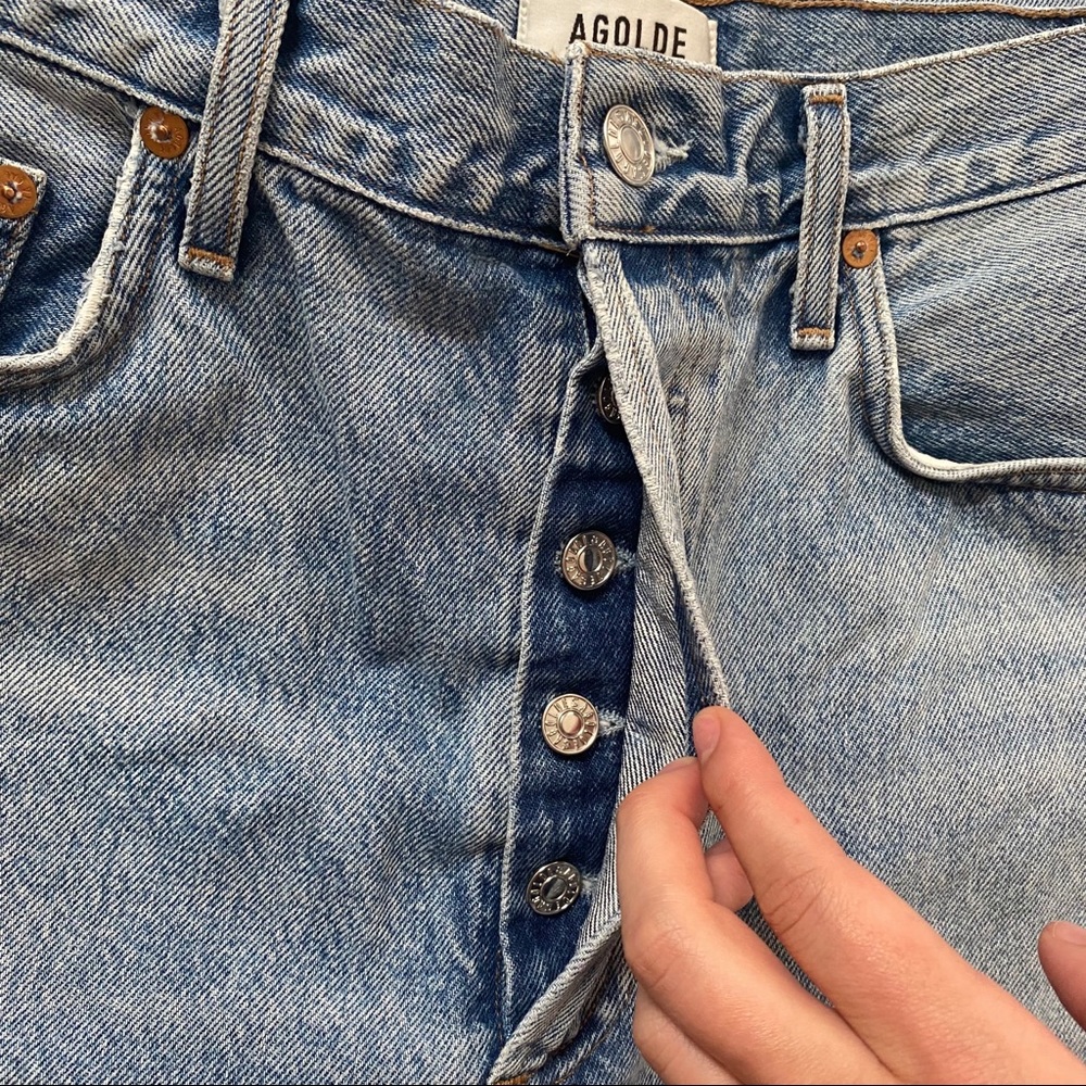 Agolde Riley High Rise Straight Crop Jeans - Picture 5 of 7